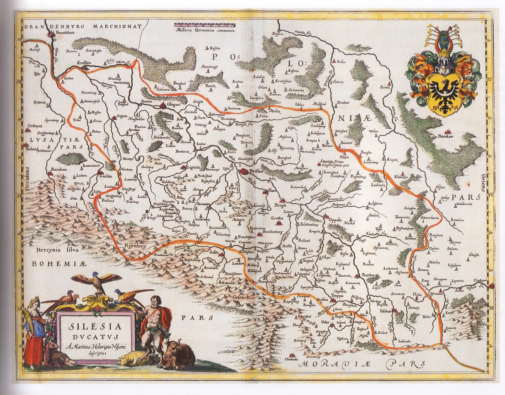 Silesia Ducatus, Kupferstich, Matthäus Merian, Frankfurt a. M., 1650