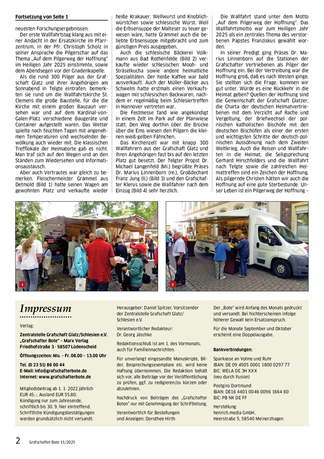 78. Glatzer Wallfahrt nach Telgte 2025: Bericht im „Grafschafter Boten“