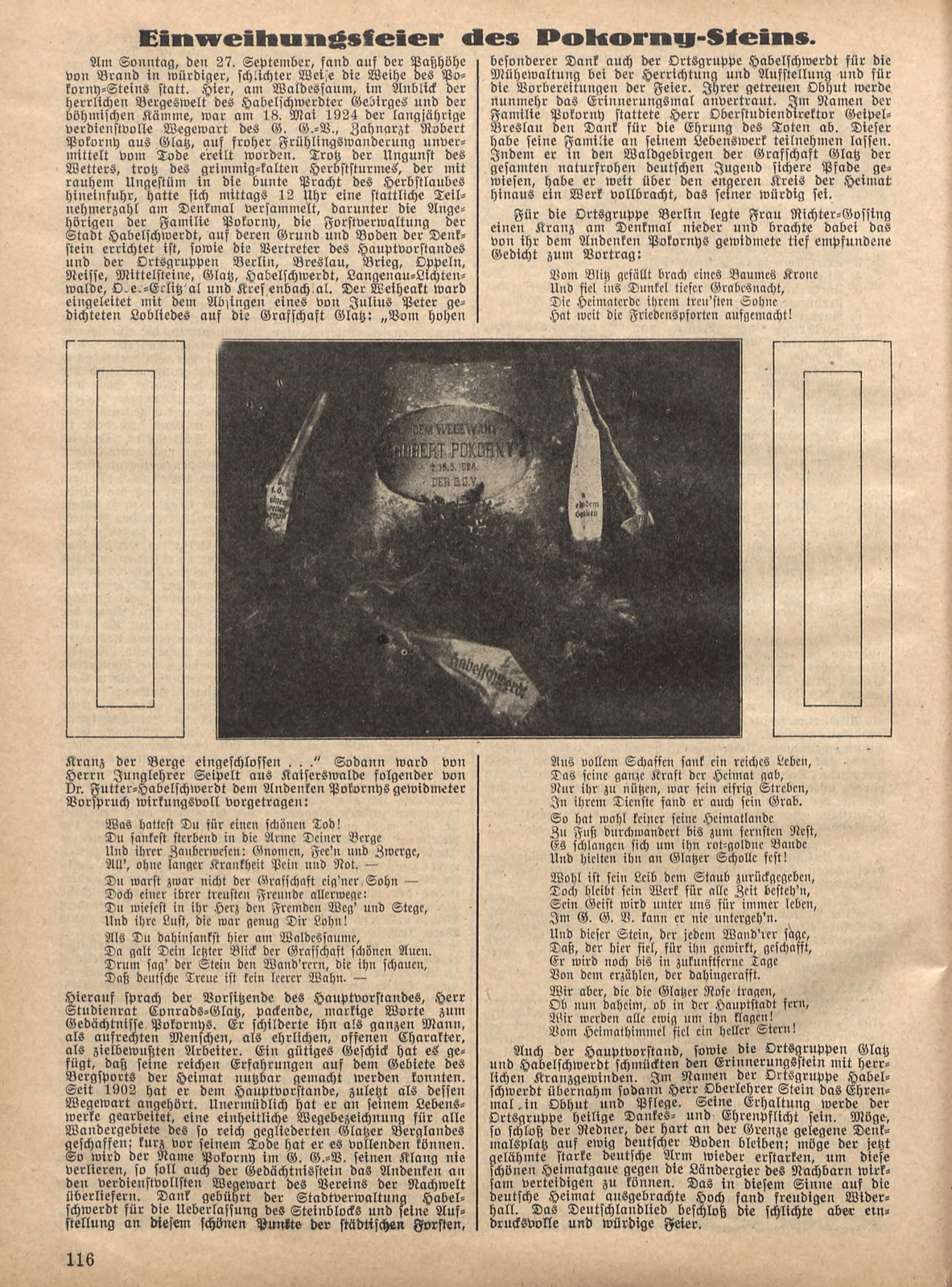 Einweihungsfeier des Pokorny-Steins