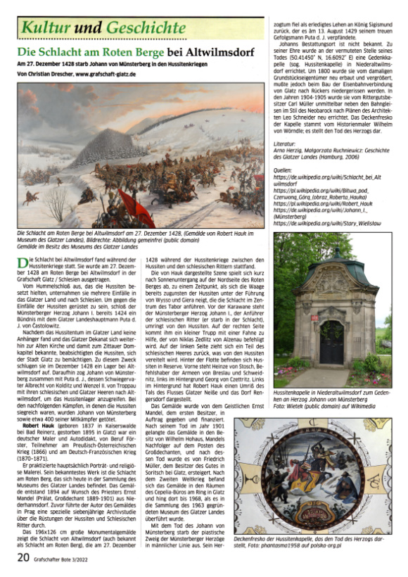 Artikel in „Grafschafter Bote“ Nr. 3/2022 von März 2022, Seite 20