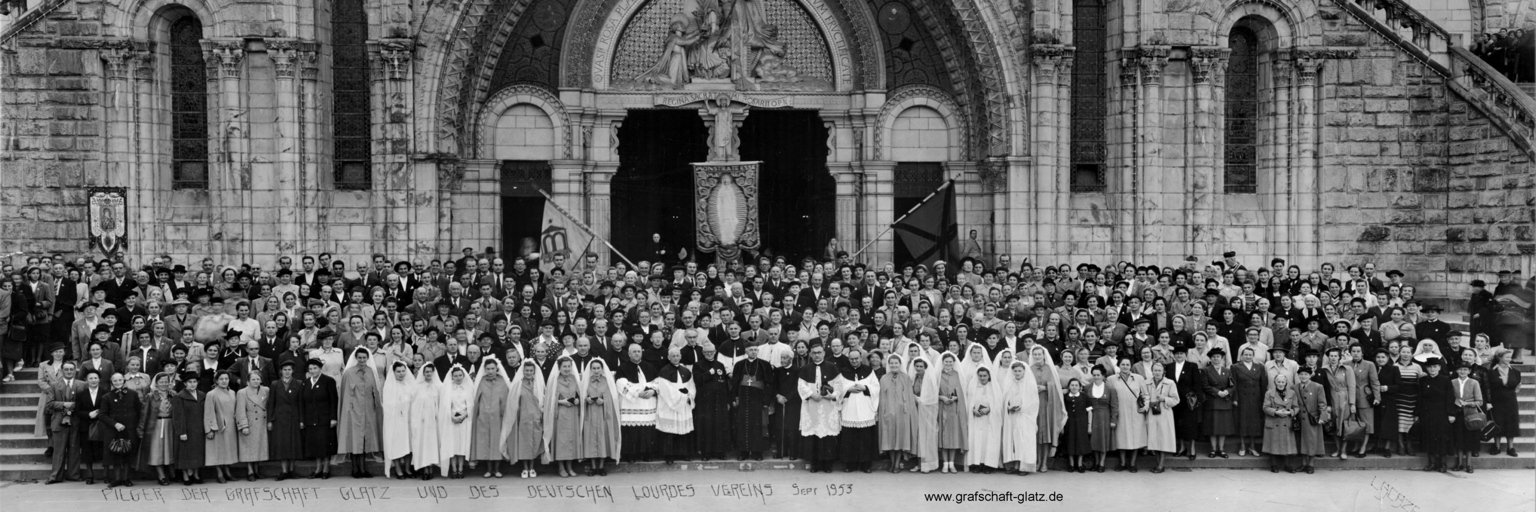 Pilger der Grafschaft Glatz in Lourdes Sept. 1953