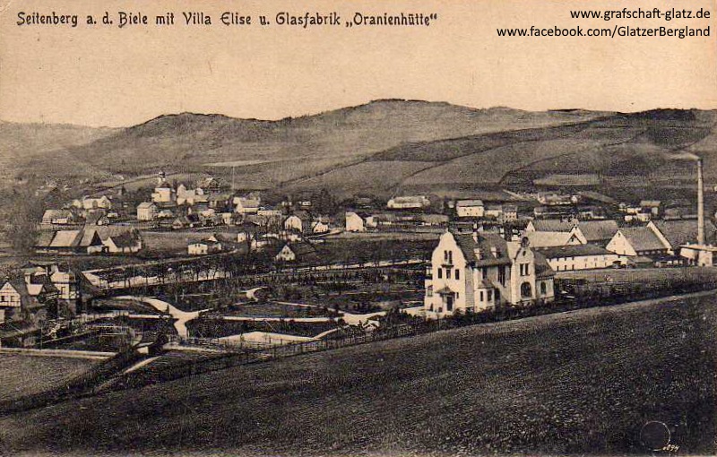Seitenberg a. d. Biele mit Villa Elise und Glasfabrik Oranienhütte