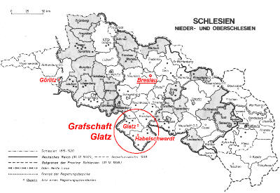 Karte von Schlesien