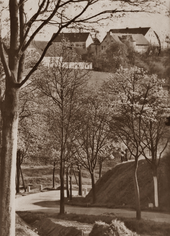 Blick von der Dorfstraße zum Jugendhof Hassitz