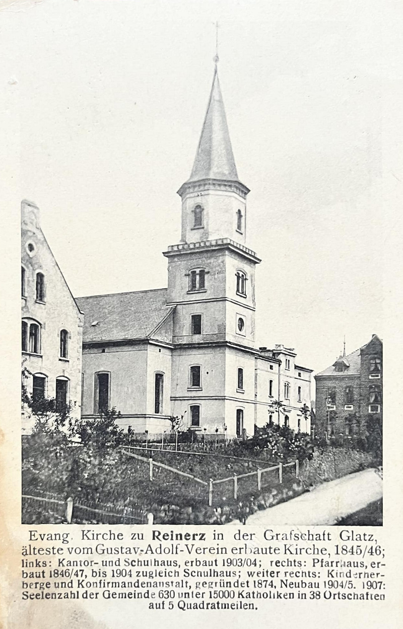Evang. Kirche zu Reinerz in der Grafschaft Glatz, 
&auml;lteste vom Gustav-Adolf-Verein erbaute Kirche, 1845/46