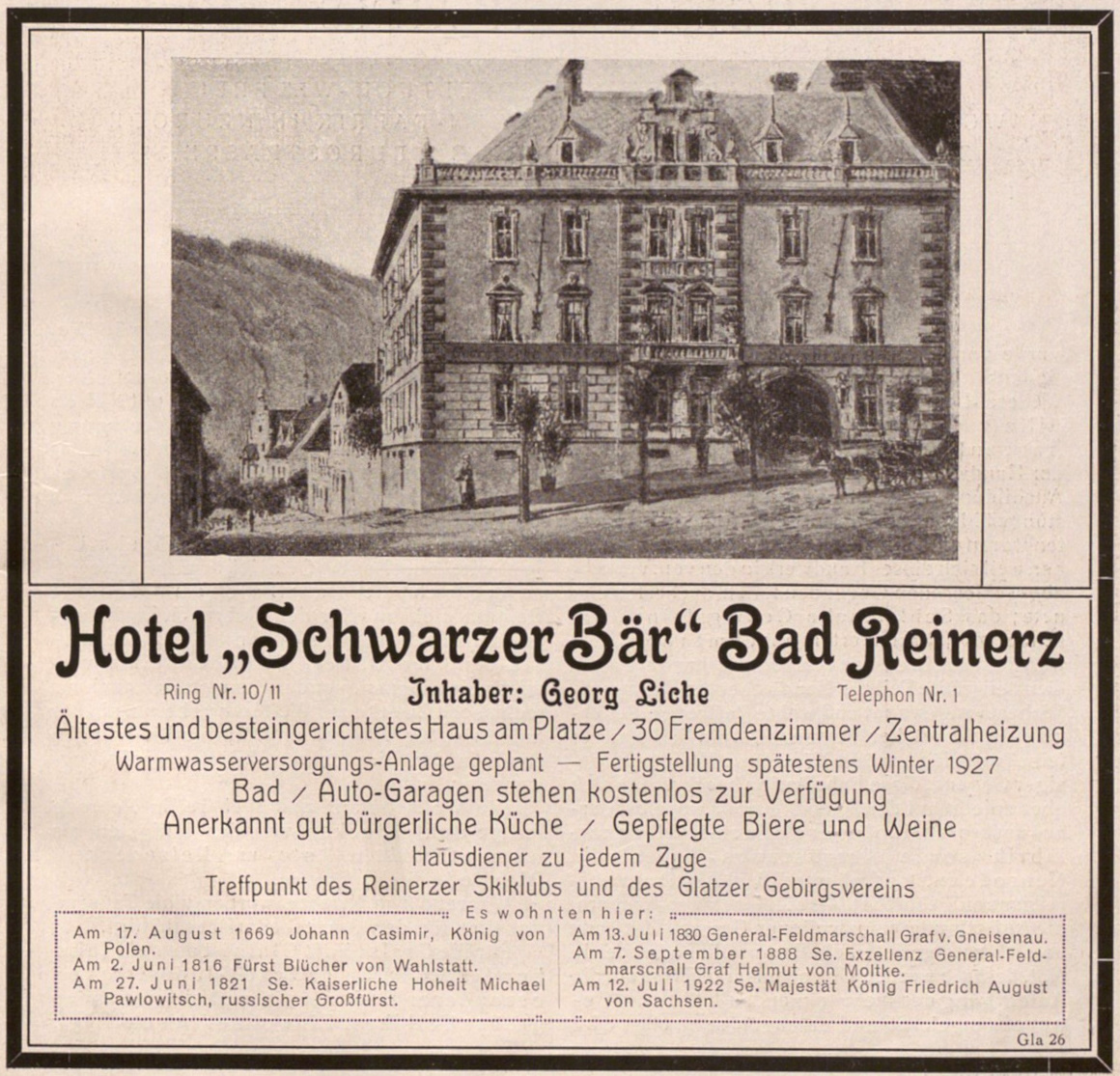 Hotel &bdquo;Schwarzer B&auml;r&rdquo; Bad Reinerz