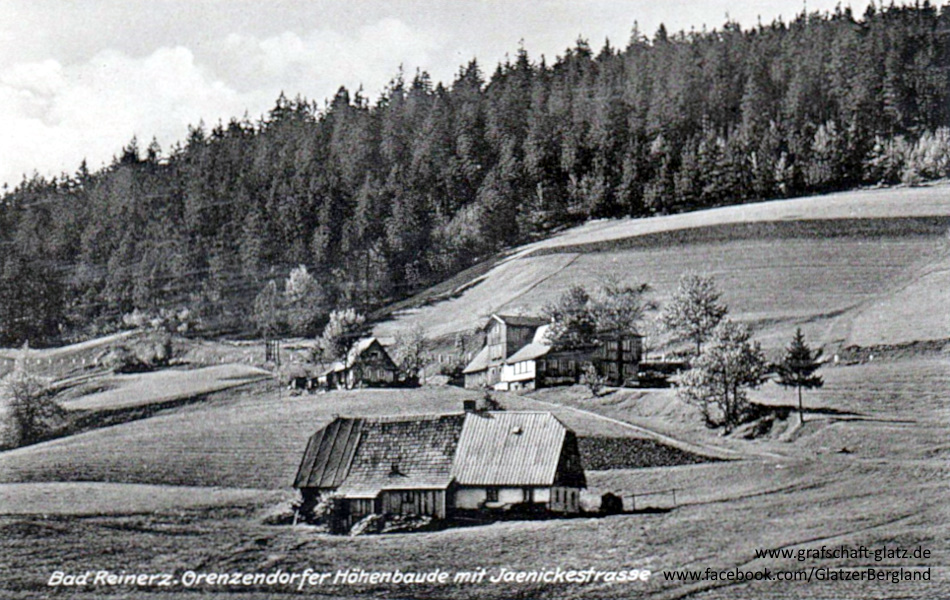 Bad Reinerz. Grenzendorfer H&ouml;henbaude mit Jaenickestrasse